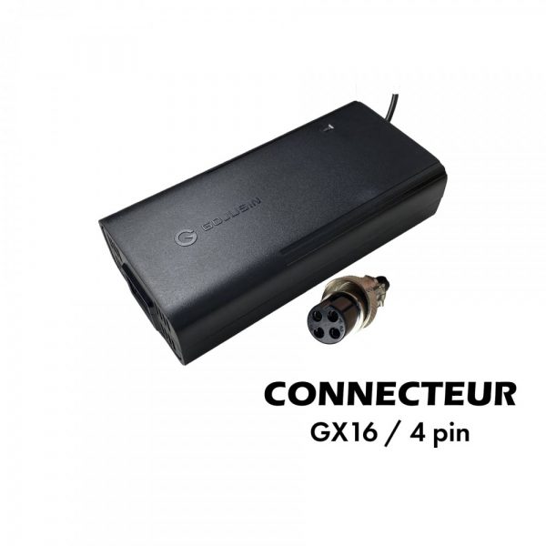 chargeur 84v 2a connecteur magnetique gx16 4